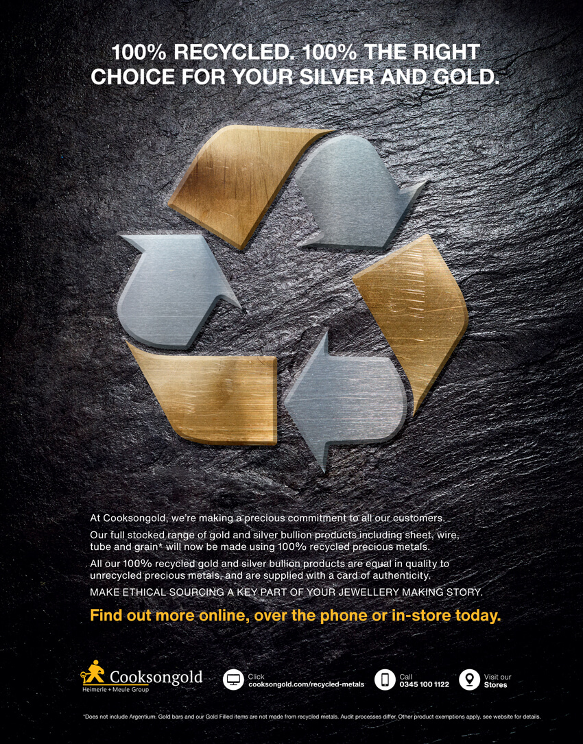 Benchpeg  Cooksongold commits to 100% Recycled Silver and Gold