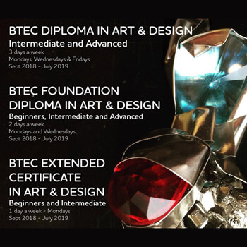 BTEC certificated Art & Design courses in Jewellery with K2 Academy of Contemporary Jewellery