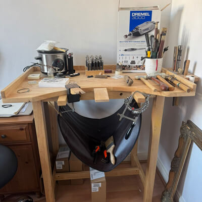 Brand new bench with tools and machinery for sale