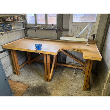 Jewellers workbench with light and vice installed - £550