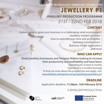 Call for Applications: Jewellery Production 1 2018