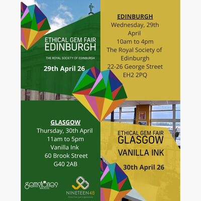 Gem Fairs in Scotland with Nineteen48 and Gemstones Brazil